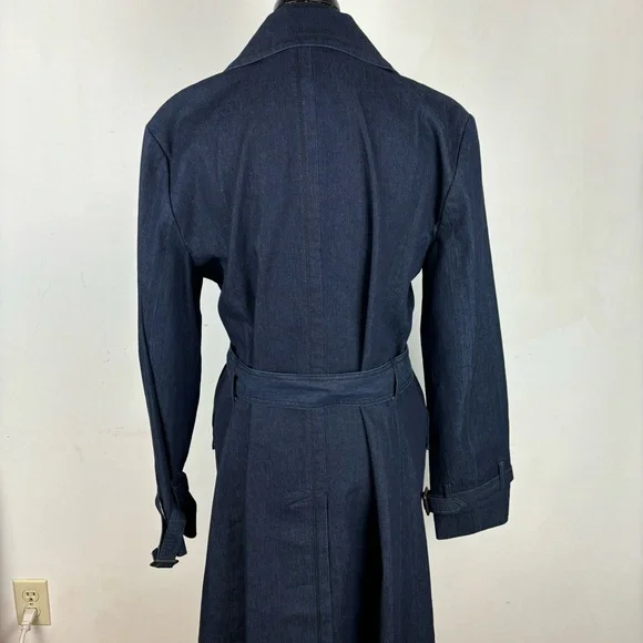 FOCUS-2000 Denim Trench Coat-fully lined/belted-Woman’s 14-EUC - Picture 7 of 14